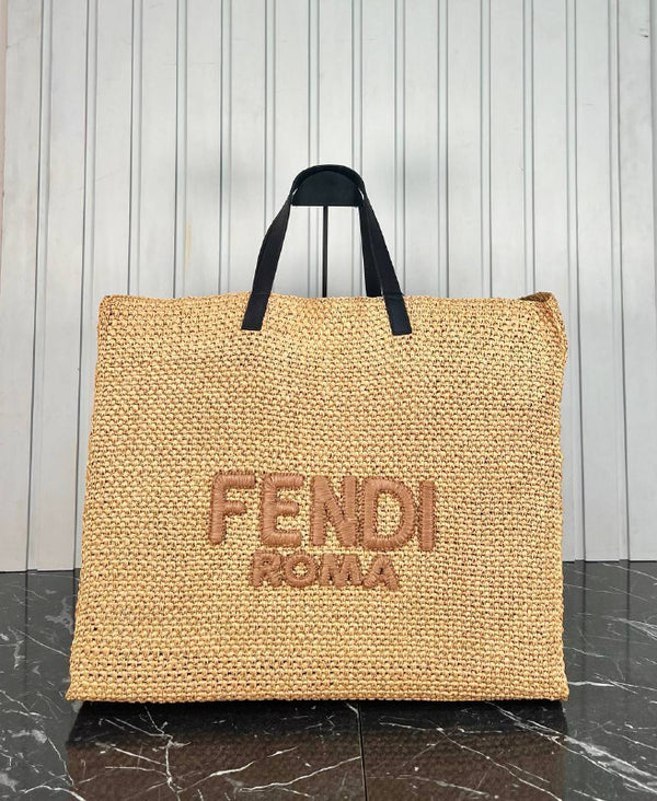 Fendi Raffia Tote Bag