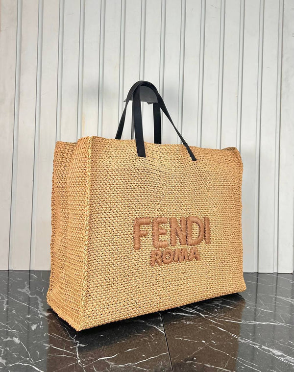 Fendi Raffia Tote Bag