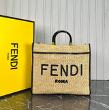 Fendi Raffia Medium Tote Bag