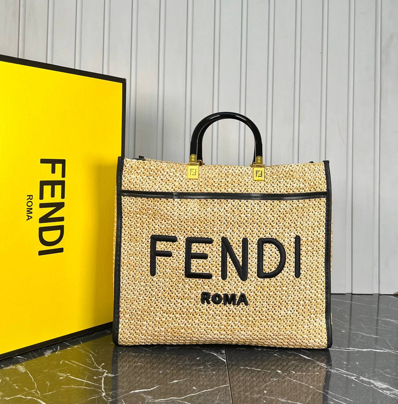 Fendi Raffia Medium Tote Bag