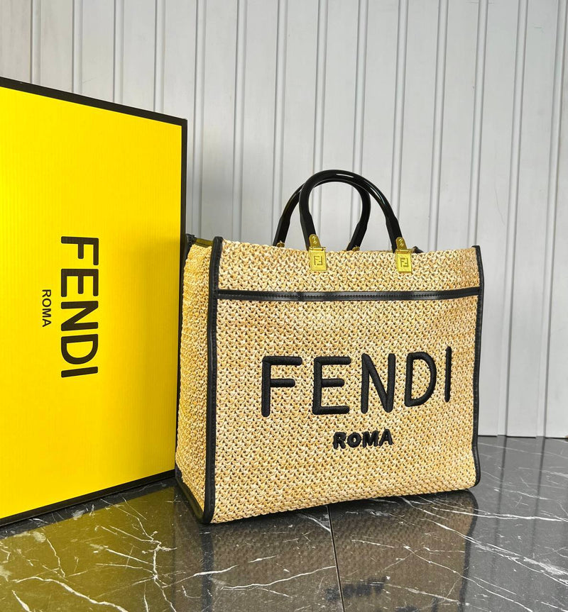 Fendi Raffia Medium Tote Bag