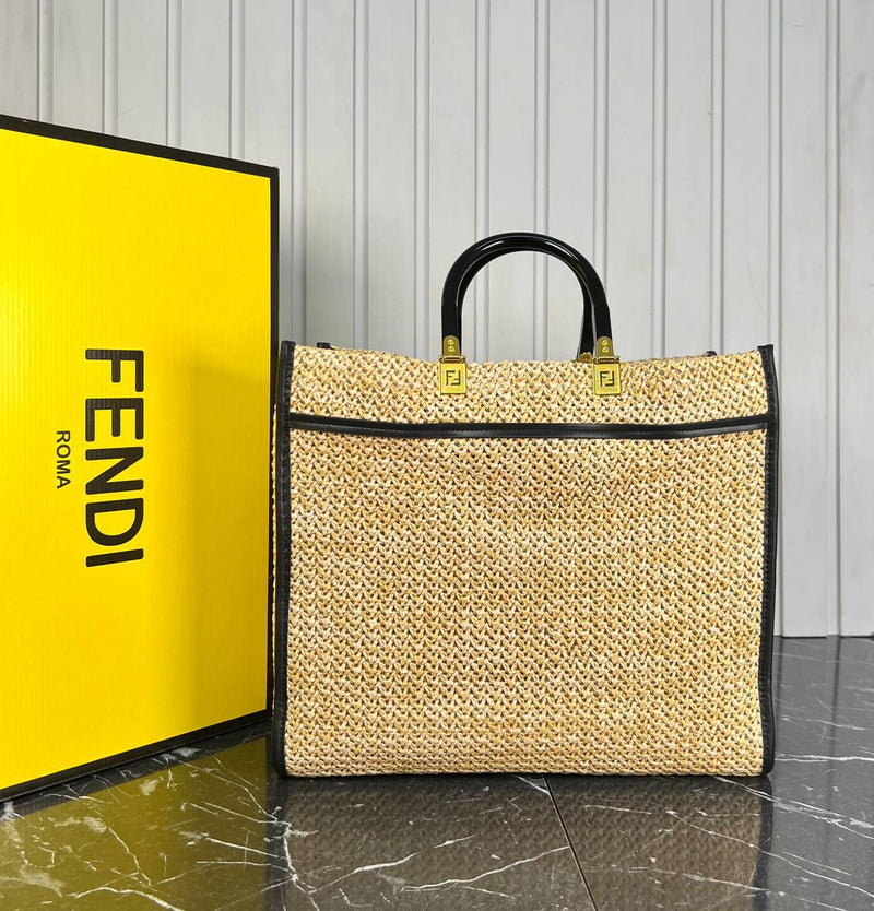 Fendi Raffia Medium Tote Bag