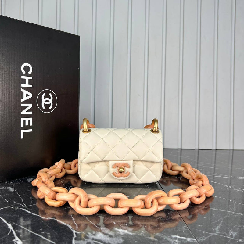 Chanel Mini Flap Bag Wooden Chain