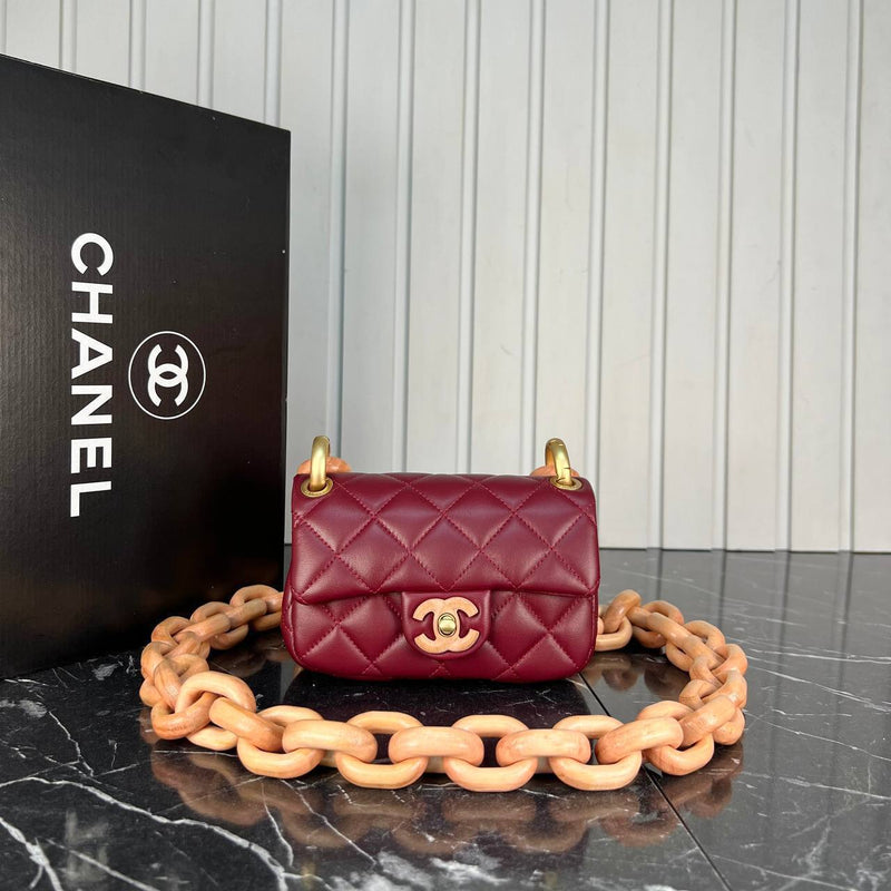 Chanel Mini Flap Bag Wooden Chain