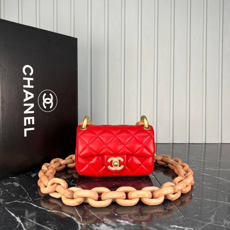 Chanel Mini Flap Bag Wooden Chain
