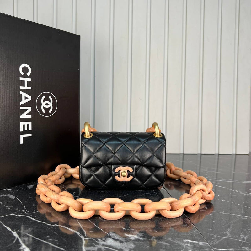 Chanel Mini Flap Bag Wooden Chain