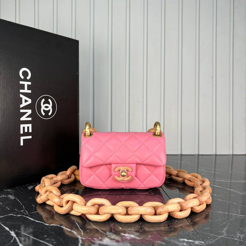 Chanel Mini Flap Bag Wooden Chain