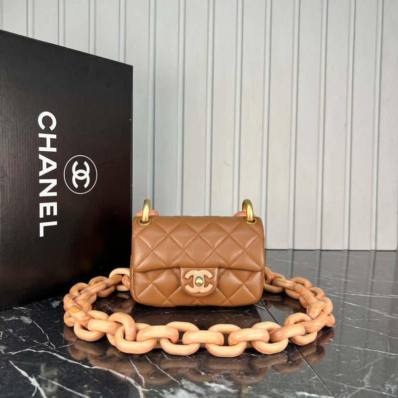 Chanel Mini Flap Bag Wooden Chain