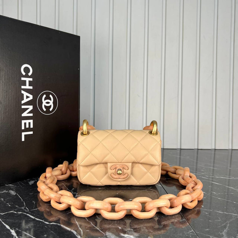 Chanel Mini Flap Bag Wooden Chain