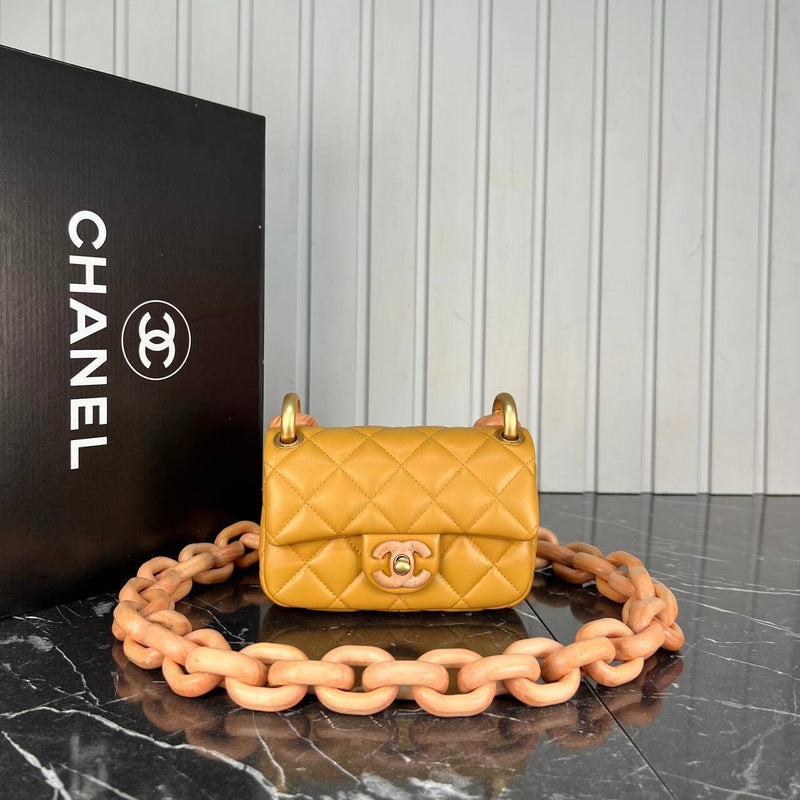 Chanel Mini Flap Bag Wooden Chain