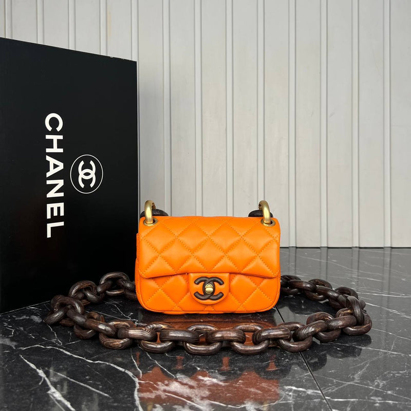Chanel Mini Flap Bag Wooden Chain