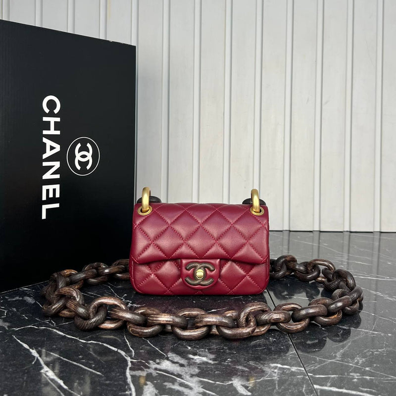 Chanel Mini Flap Bag Wooden Chain