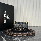 Chanel Mini Flap Bag Wooden Chain