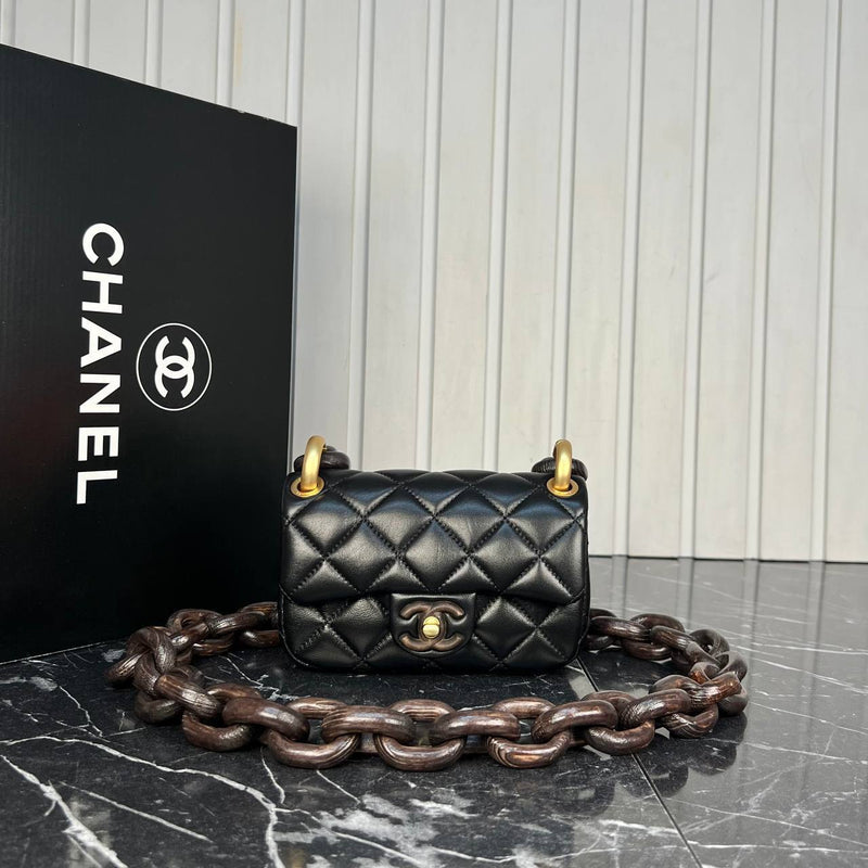 Chanel Mini Flap Bag Wooden Chain