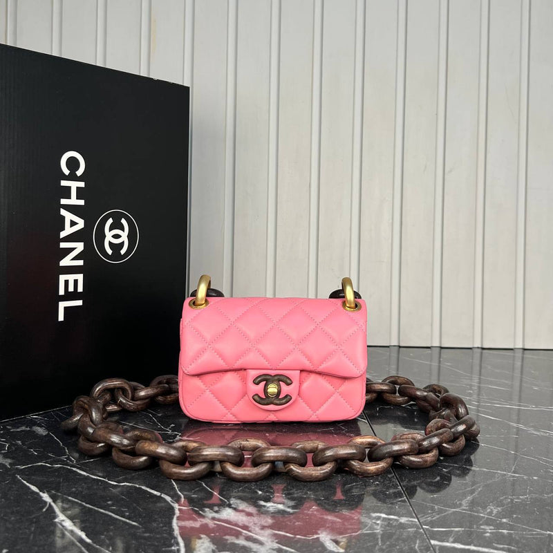 Chanel Mini Flap Bag Wooden Chain