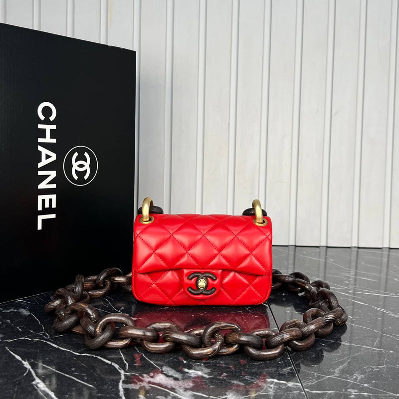 Chanel Mini Flap Bag Wooden Chain
