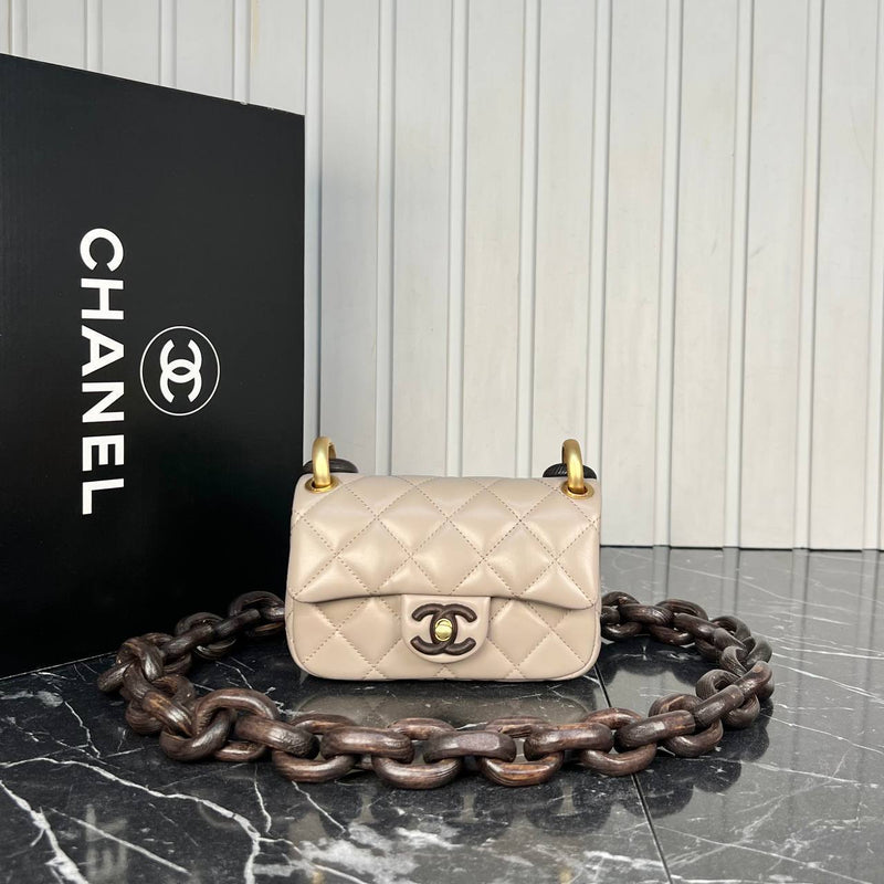 Chanel Mini Flap Bag Wooden Chain