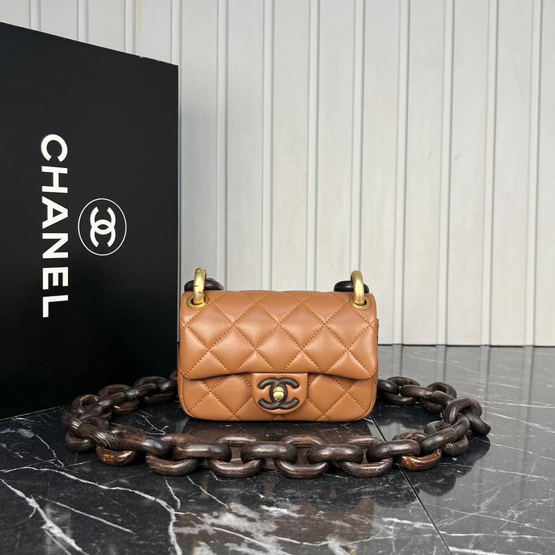 Chanel Mini Flap Bag Wooden Chain