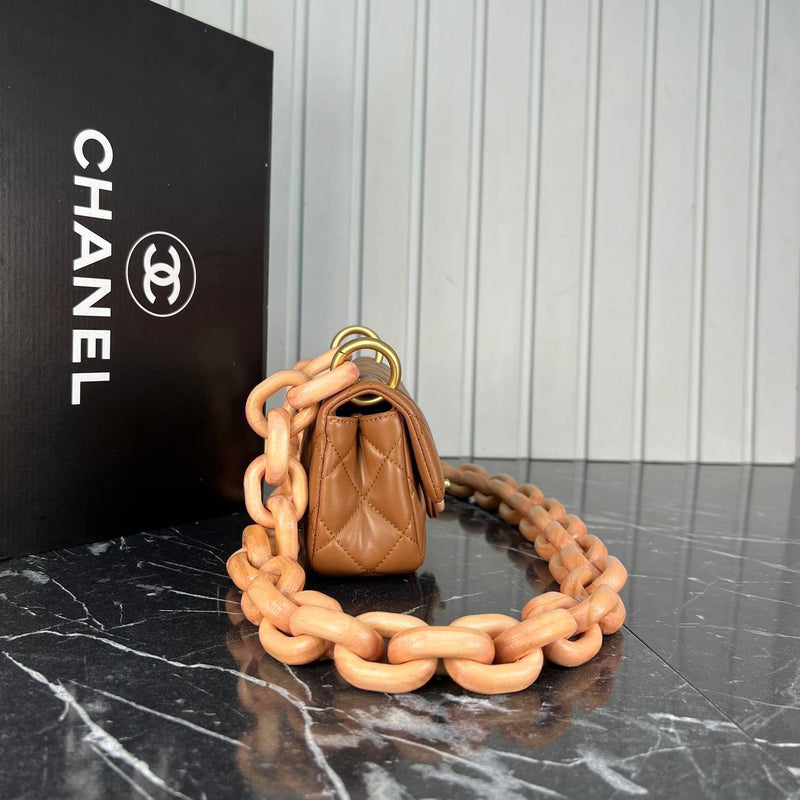 Chanel Mini Flap Bag Wooden Chain