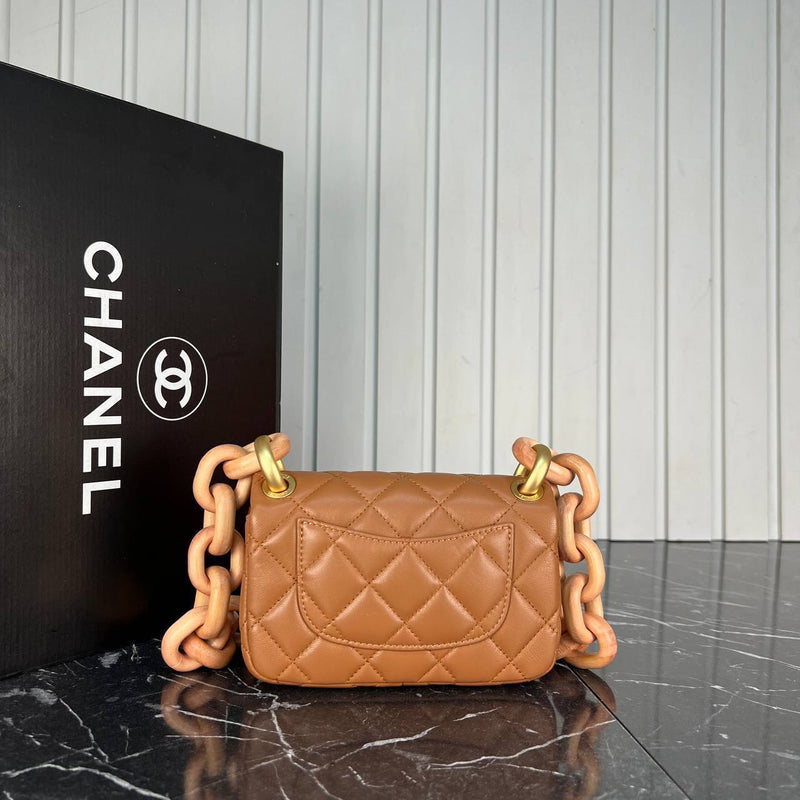 Chanel Mini Flap Bag Wooden Chain