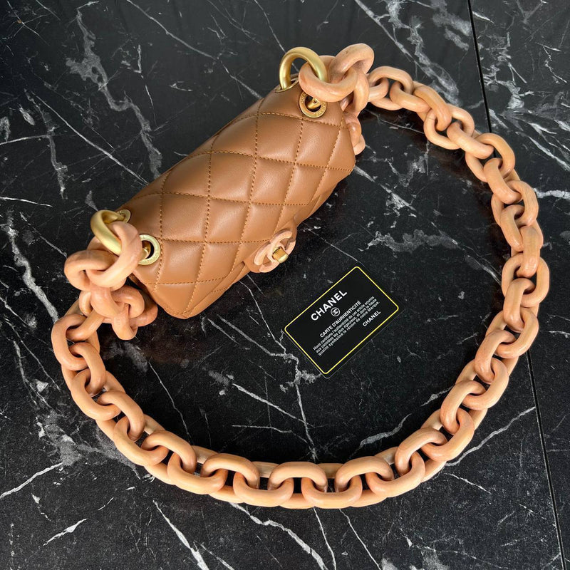 Chanel Mini Flap Bag Wooden Chain