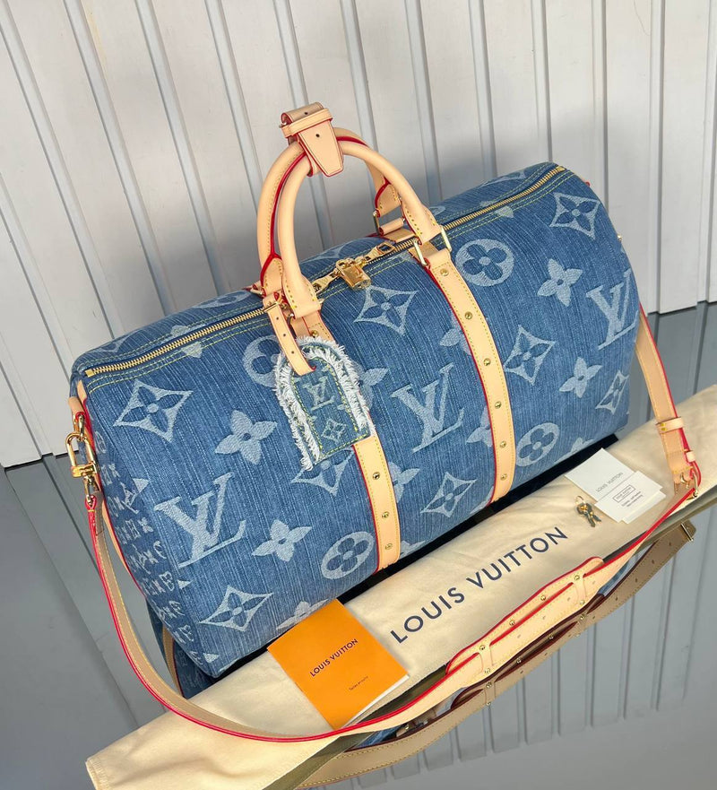 Louis Vuitton Keepall Denim 50
