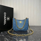 Chanel Denim Hobo Bag Small