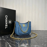 Chanel Denim Hobo Bag Small