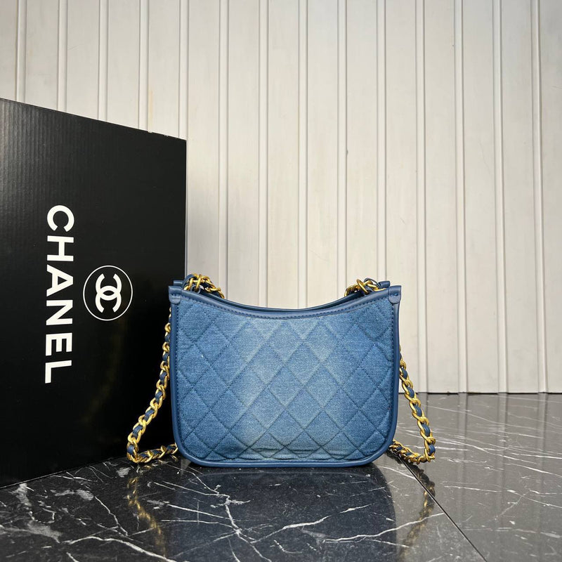 Chanel Denim Hobo Bag Small