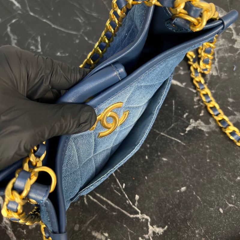 Chanel Denim Hobo Bag Small