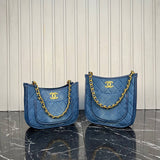 Chanel Denim Hobo Bag Small
