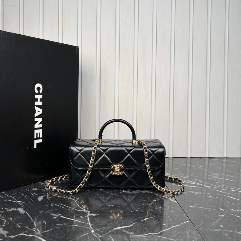 Chanel Leather Box Bag Big