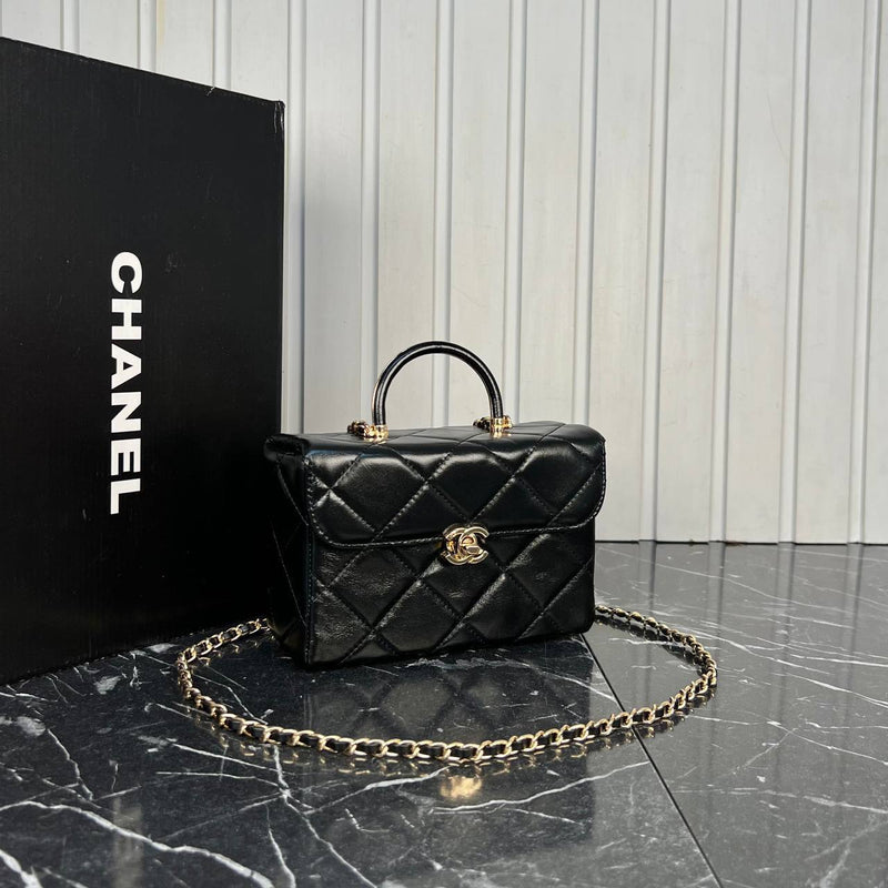 Chanel Leather Box Bag Medium
