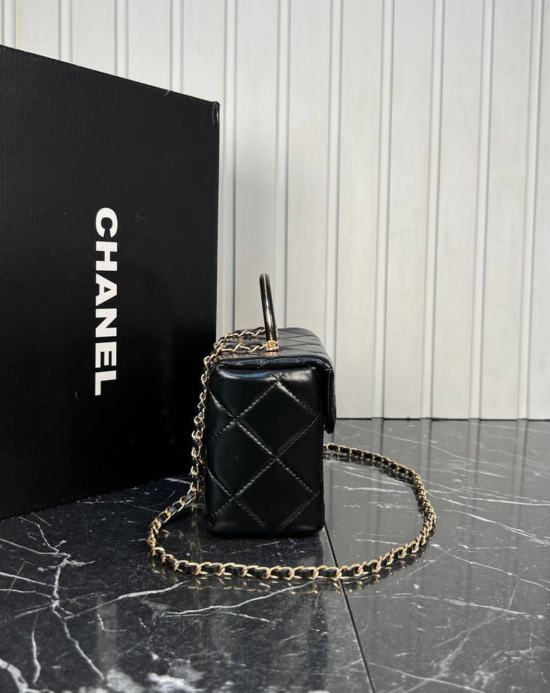 Chanel Leather Box Bag Medium