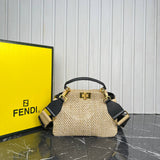 Fendi Peekaboo Small Raffia Bag