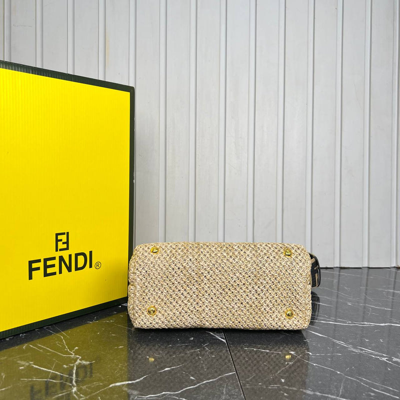 Fendi Peekaboo Small Raffia Bag