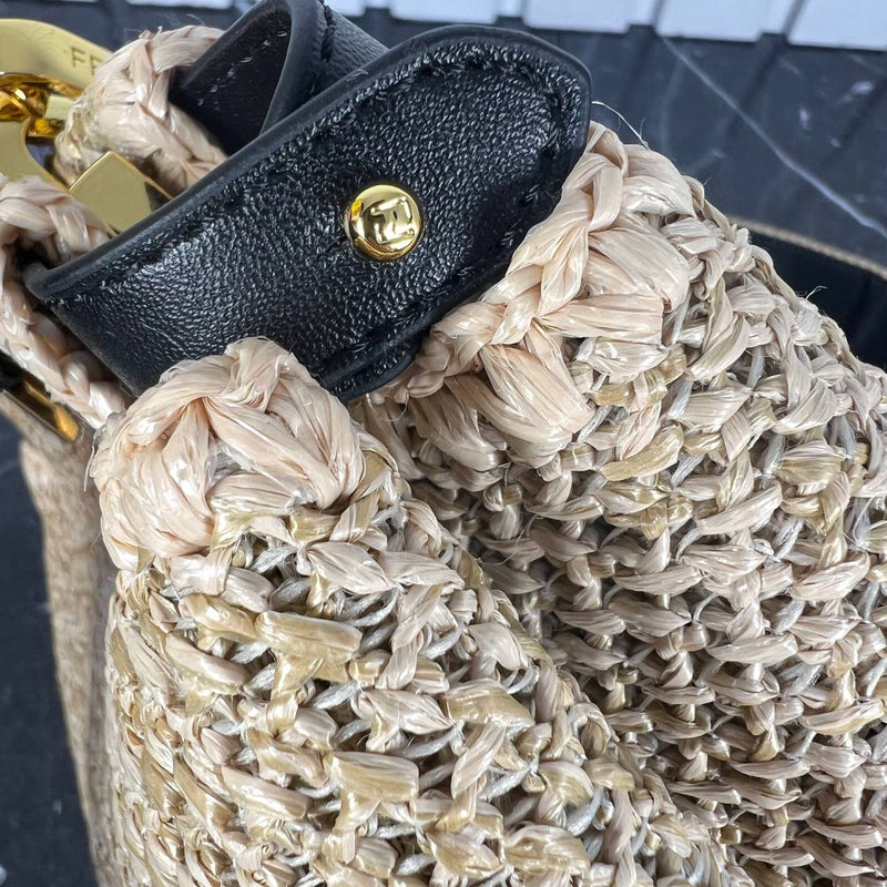 Fendi Peekaboo Small Raffia Bag