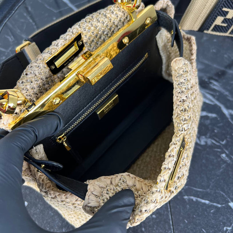 Fendi Peekaboo Small Raffia Bag