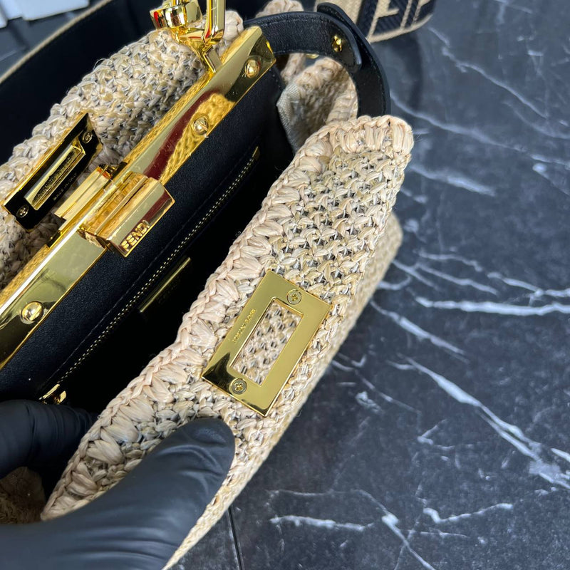 Fendi Peekaboo Small Raffia Bag