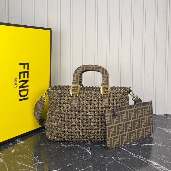 Fendi Peekaboo Canvas Tote Bag