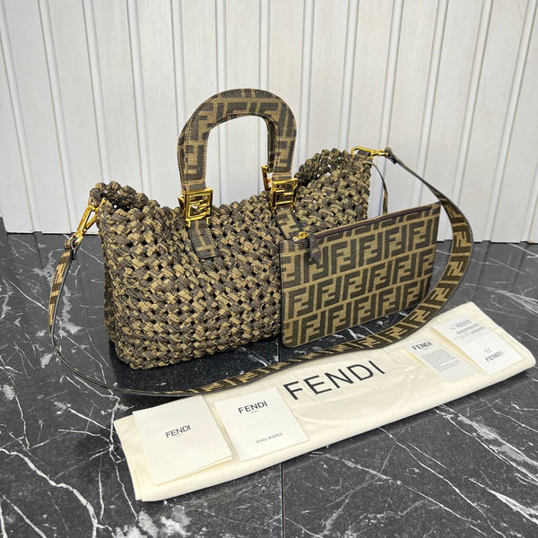 Fendi Peekaboo Canvas Tote Bag