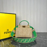 Fendi Peekaboo Small Raffia Bag
