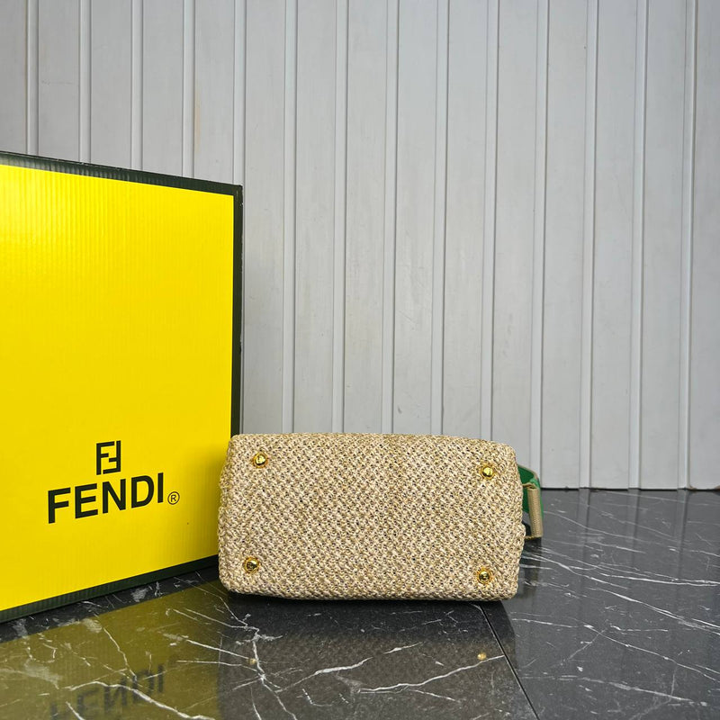 Fendi Peekaboo Small Raffia Bag