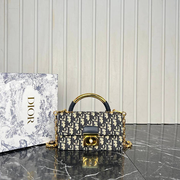 Christian Dior Oblique Top Handle Bag Small