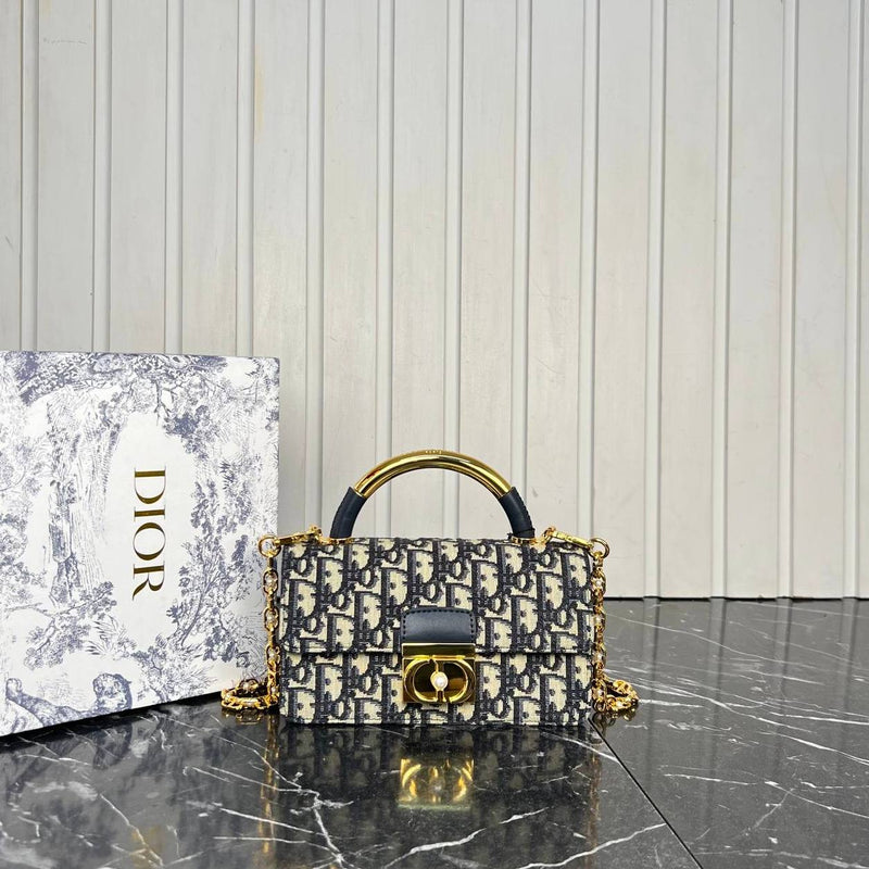 Christian Dior Oblique Top Handle Bag Small