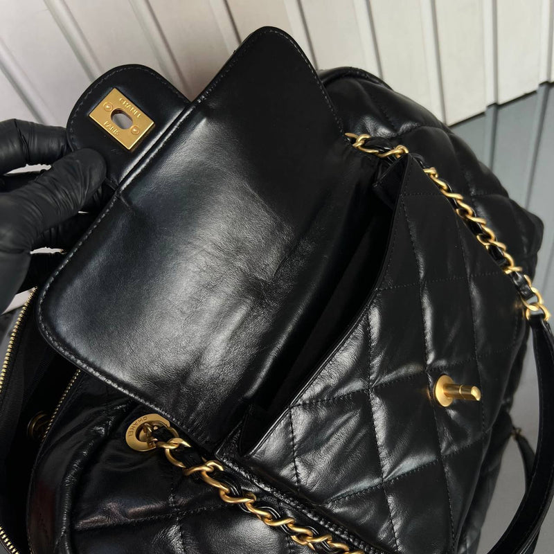 Chanel Bowling Bag in Quilted Calfskin Big