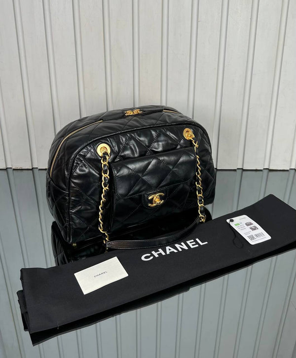 Chanel Bowling Bag in Quilted Calfskin Medium