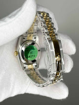 Rolex Date Just 31mm Jubile Gold Steel Black Stone