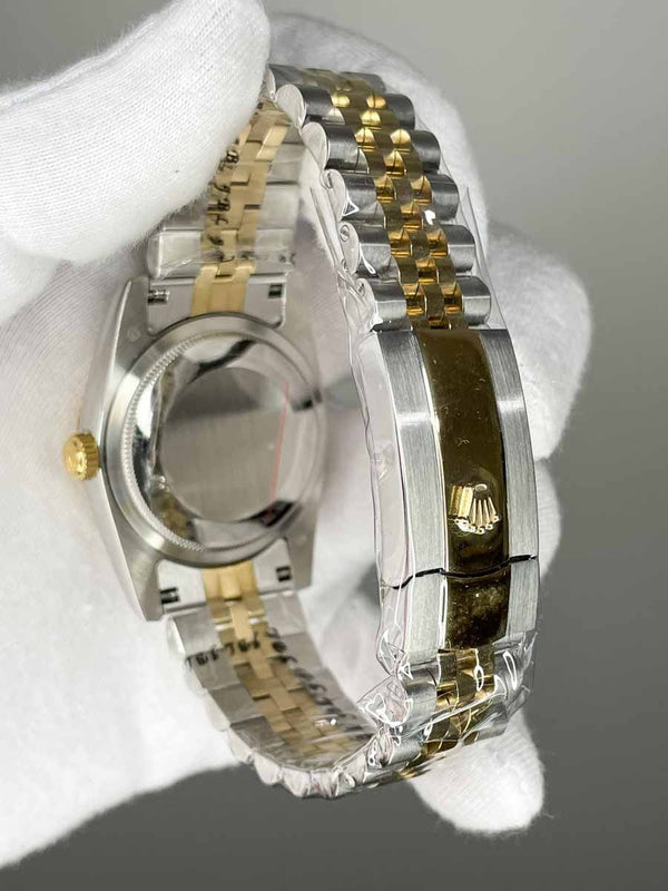 Rolex Date Just 36mm Jubile Gold Steel Stone