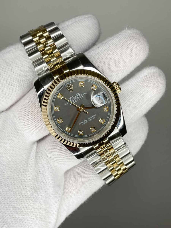 Rolex Date Just 36mm Jubile Stone Gray